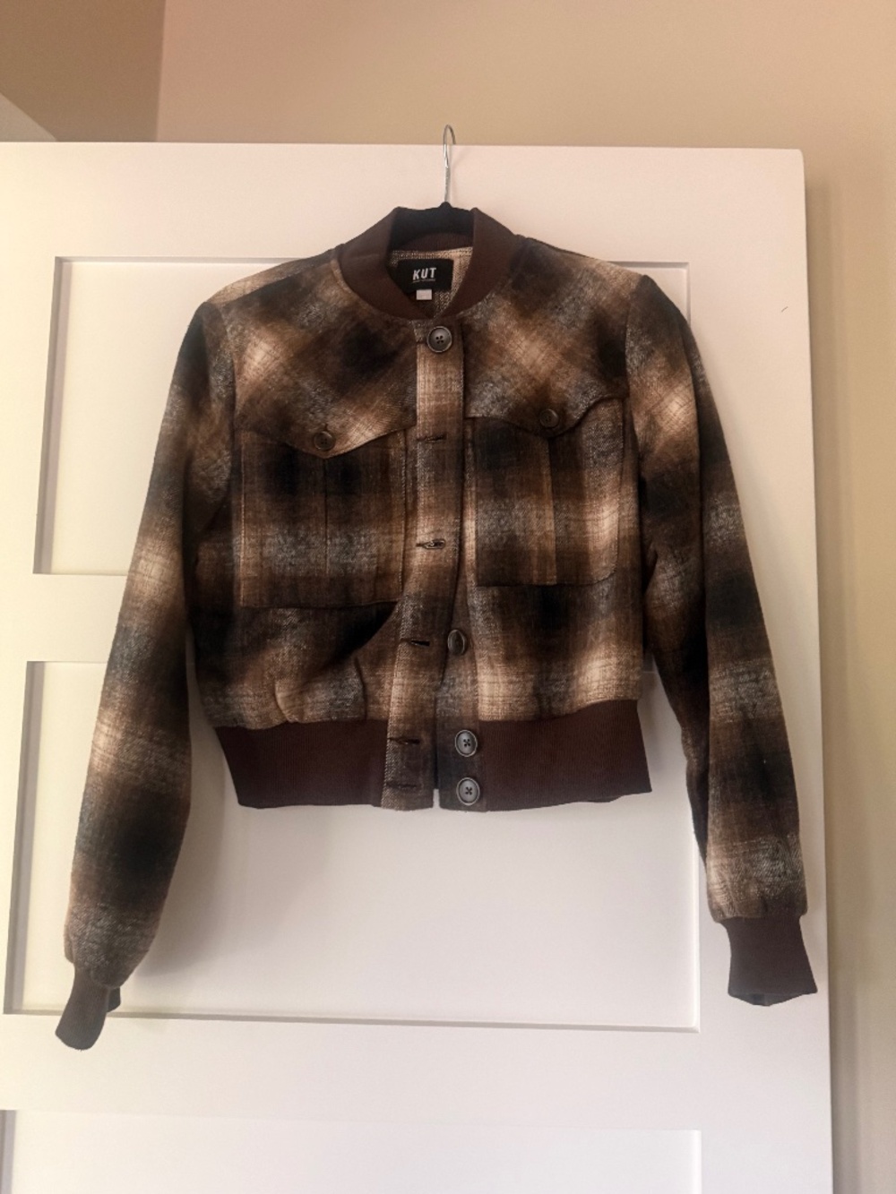 Kut from The Kloth Cropped Plaid Jacket